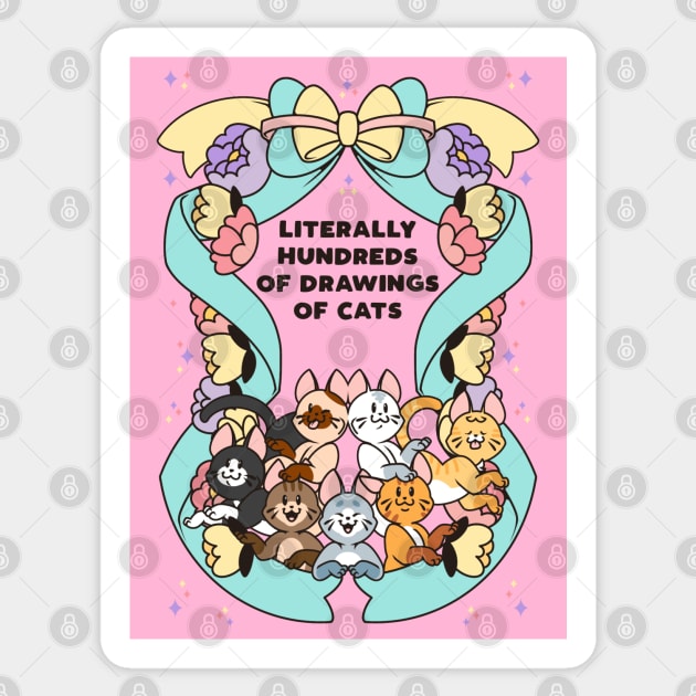 Literally Hundreds of Drawings of Cats Sticker by Pupcakes and Cupcats